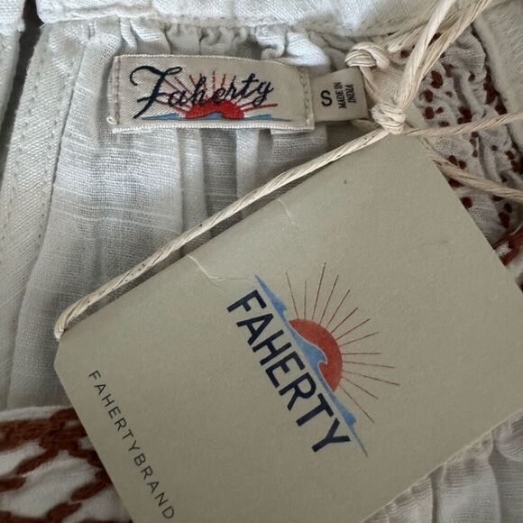 Faherty Arles Embroidered‎ Long Sleeve Top, Renaissance, Beige, Small (4/6), NWT - Picture 11 of 16